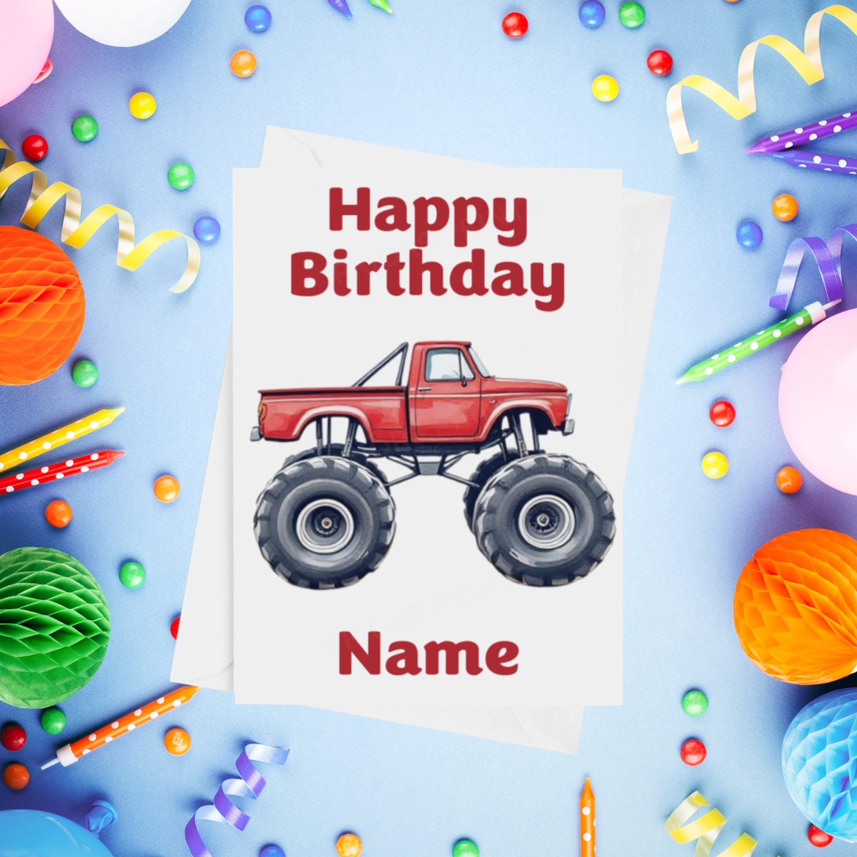 Monster Trucks Personalised Birthday Card