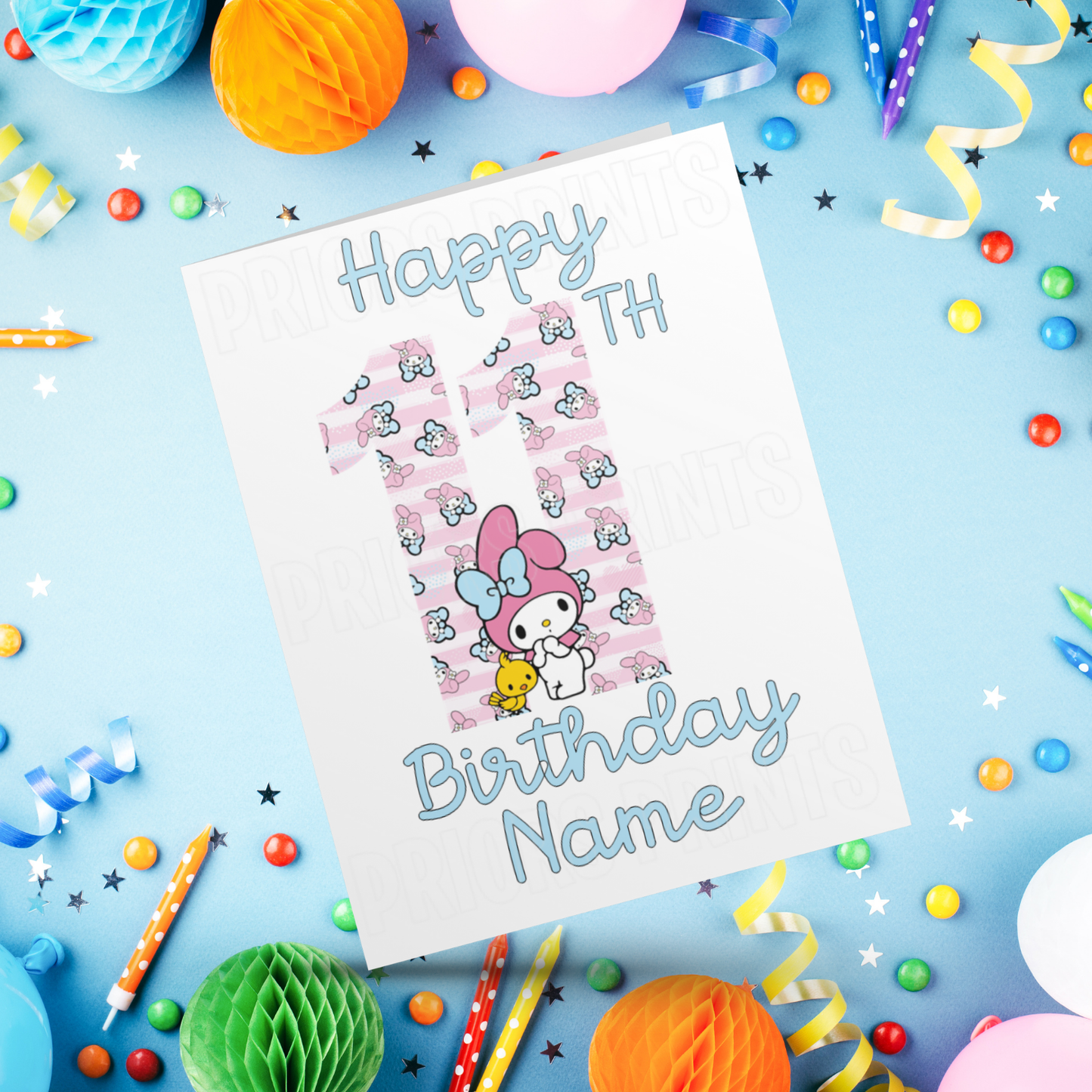 Personalised My Melody Birthday Card with Age 1-20 Years (Sanrio- Hello Kitty & Friends)
