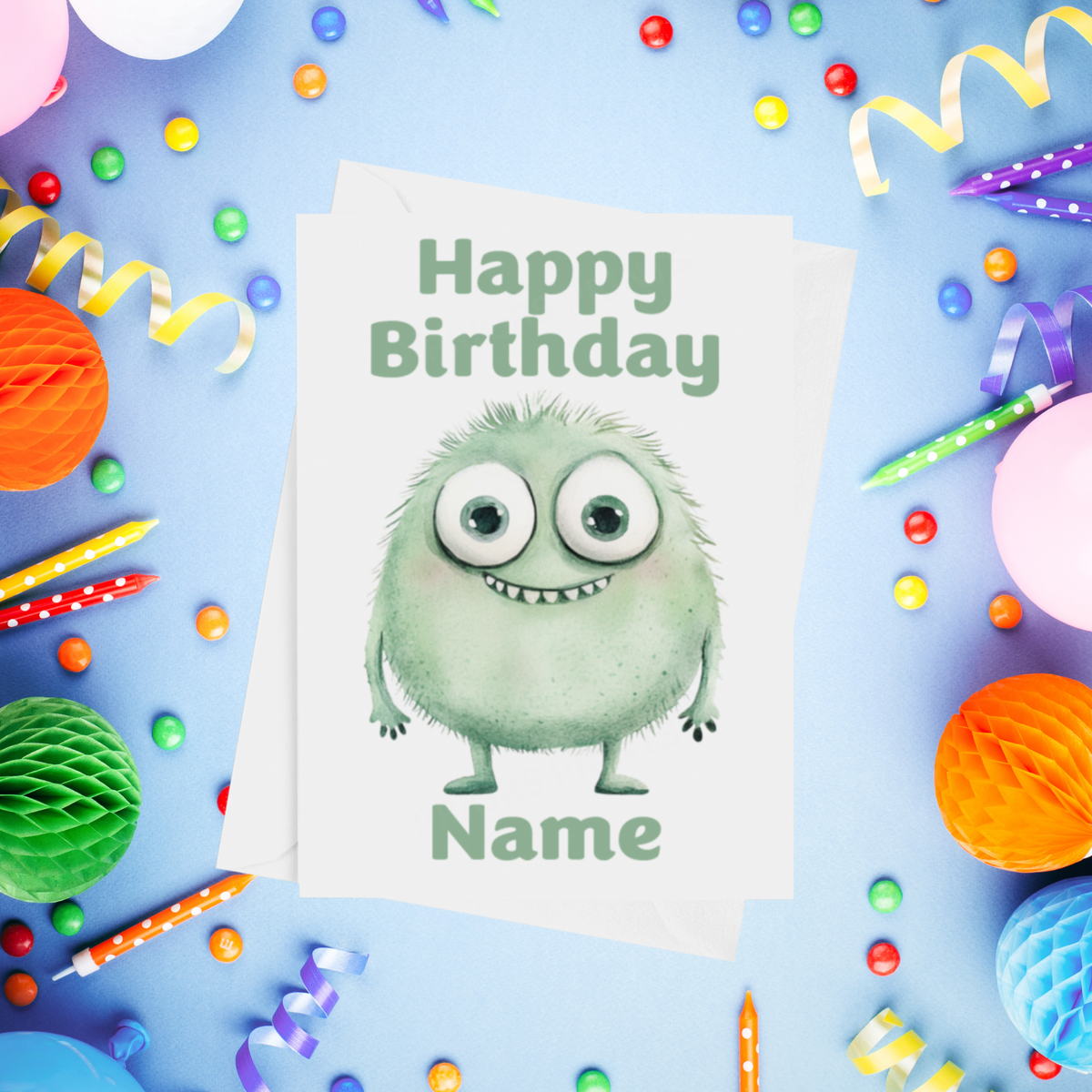 Monster Personalised Birthday Card