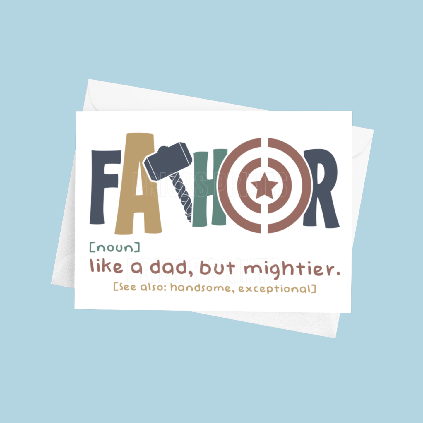 Cute Fathor Fathers Day Card- option of an offensive one with swear words