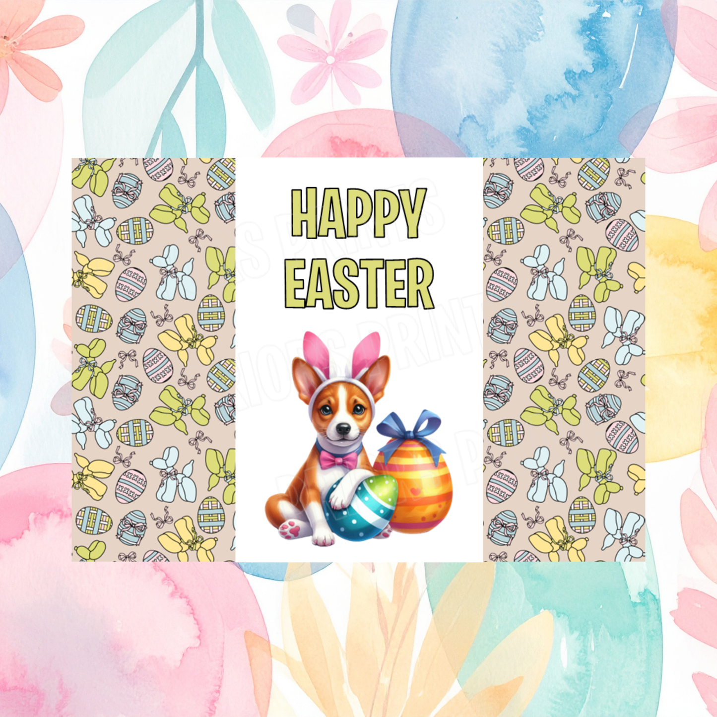 Cute Dog Easter Chocolate Bar Wrapper- Listing 2