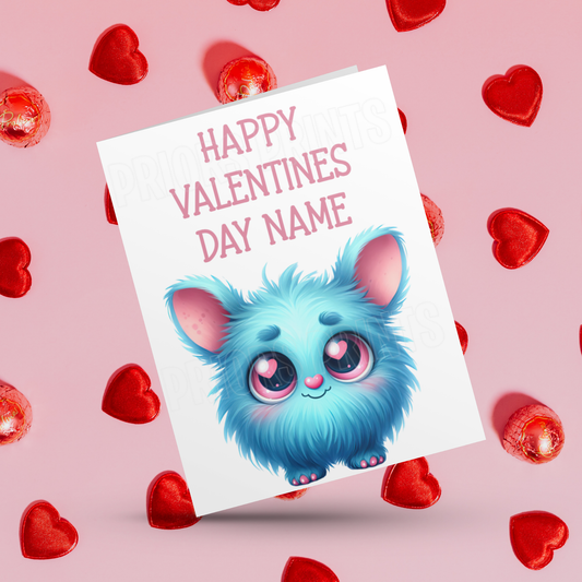 Cute Monsters Personalised Valentines Day Card