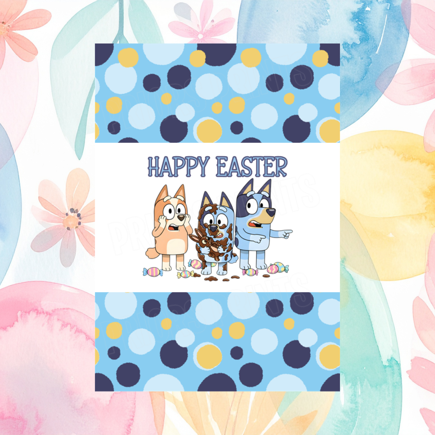 Bluey Easter Chocolate Bar Wrapper