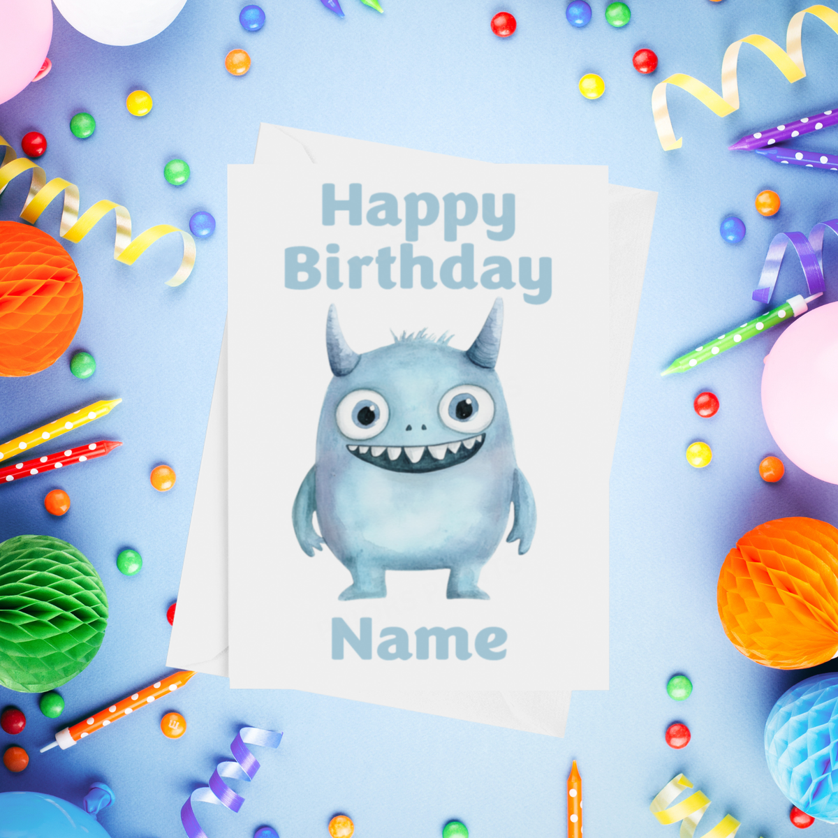 Monster Personalised Birthday Card