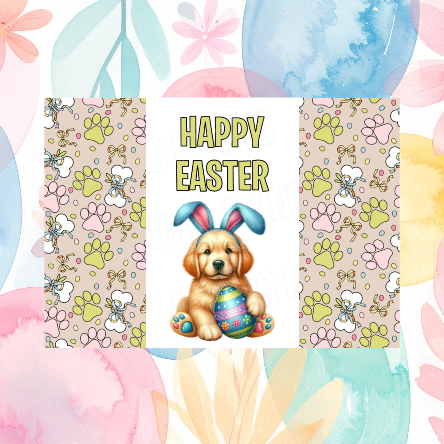 Cute Dog Easter Chocolate Bar Wrapper- Listing 1