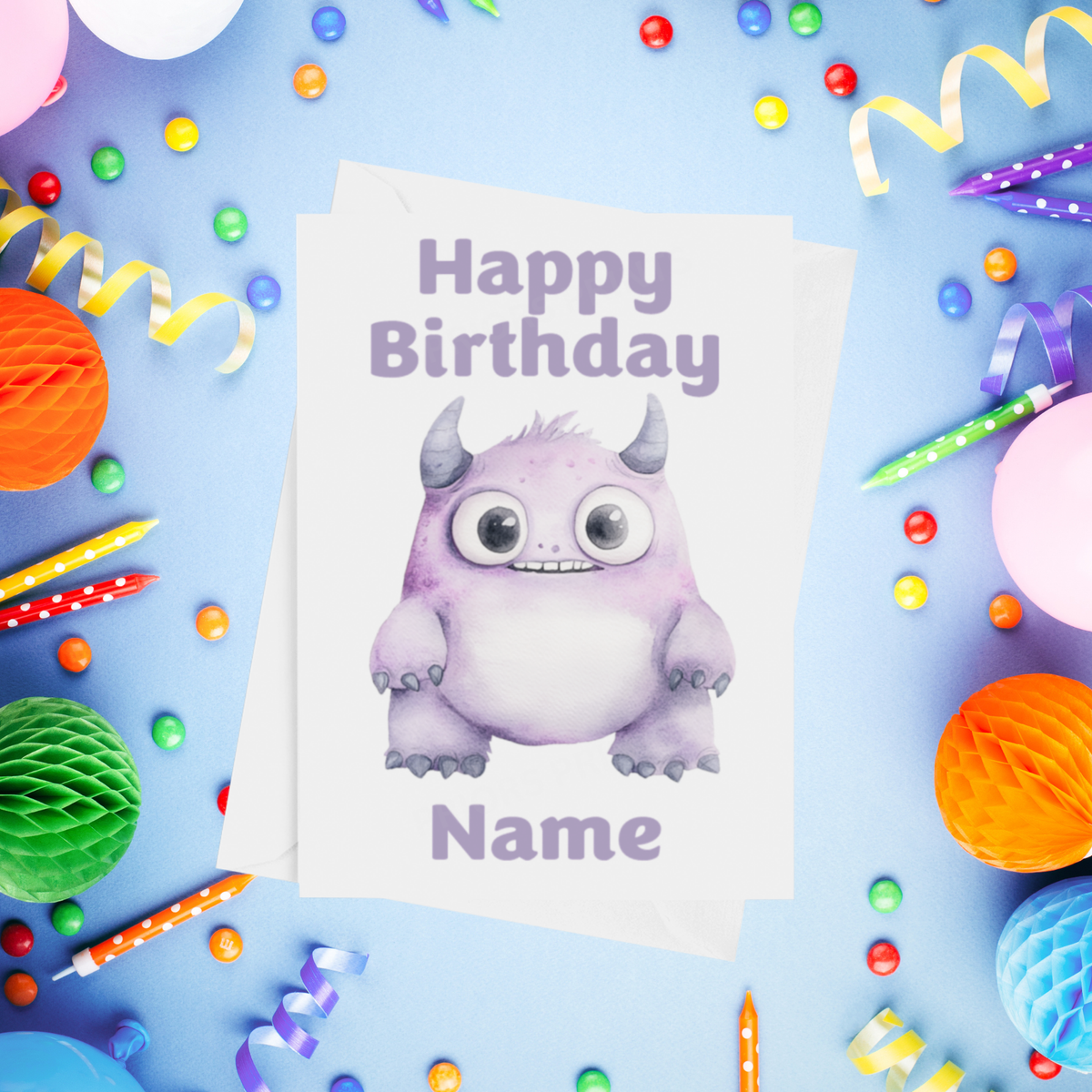 Monster Personalised Birthday Card