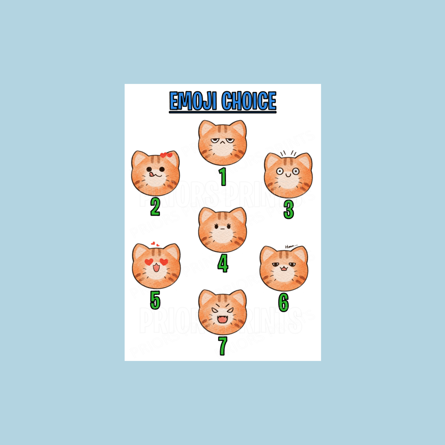 Personalised Cat Face Fathers Day Card for up to 6 children