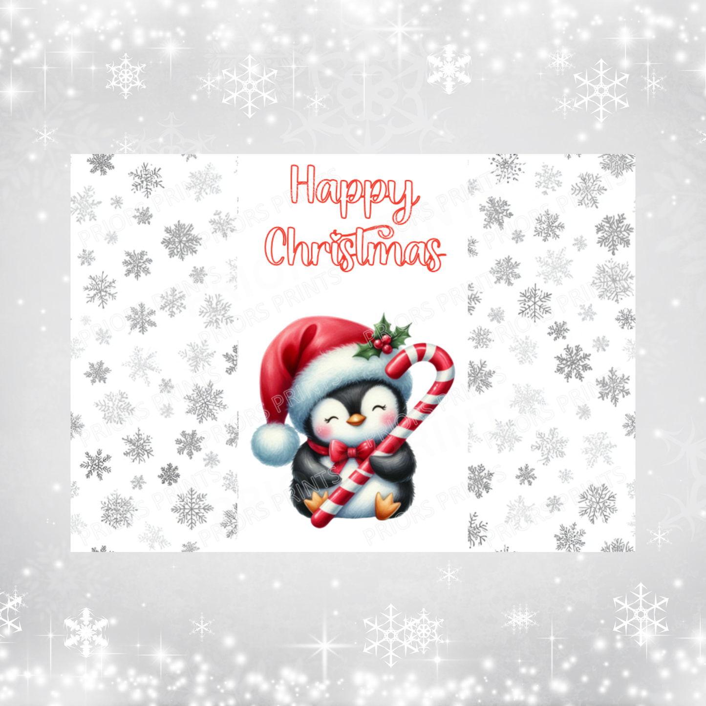 Cute Penguin Christmas Chocolate Bar Wrapper