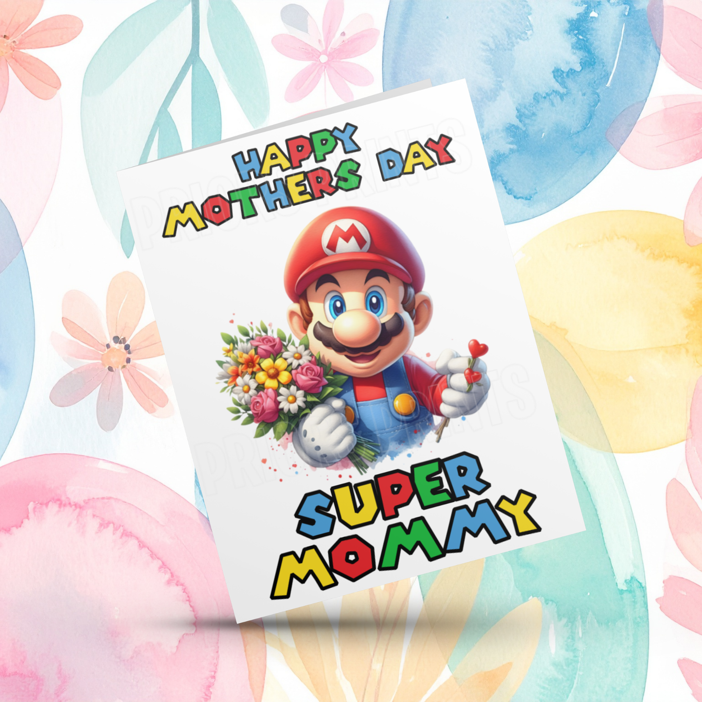 Super Mario Mothers Day Card for Female Relatives