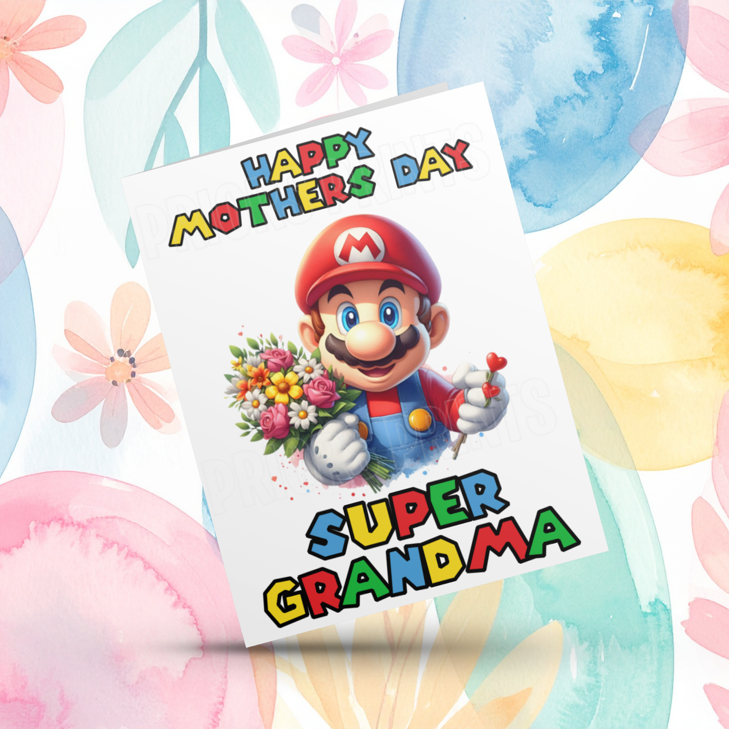 Super Mario Mothers Day Card for Female Relatives
