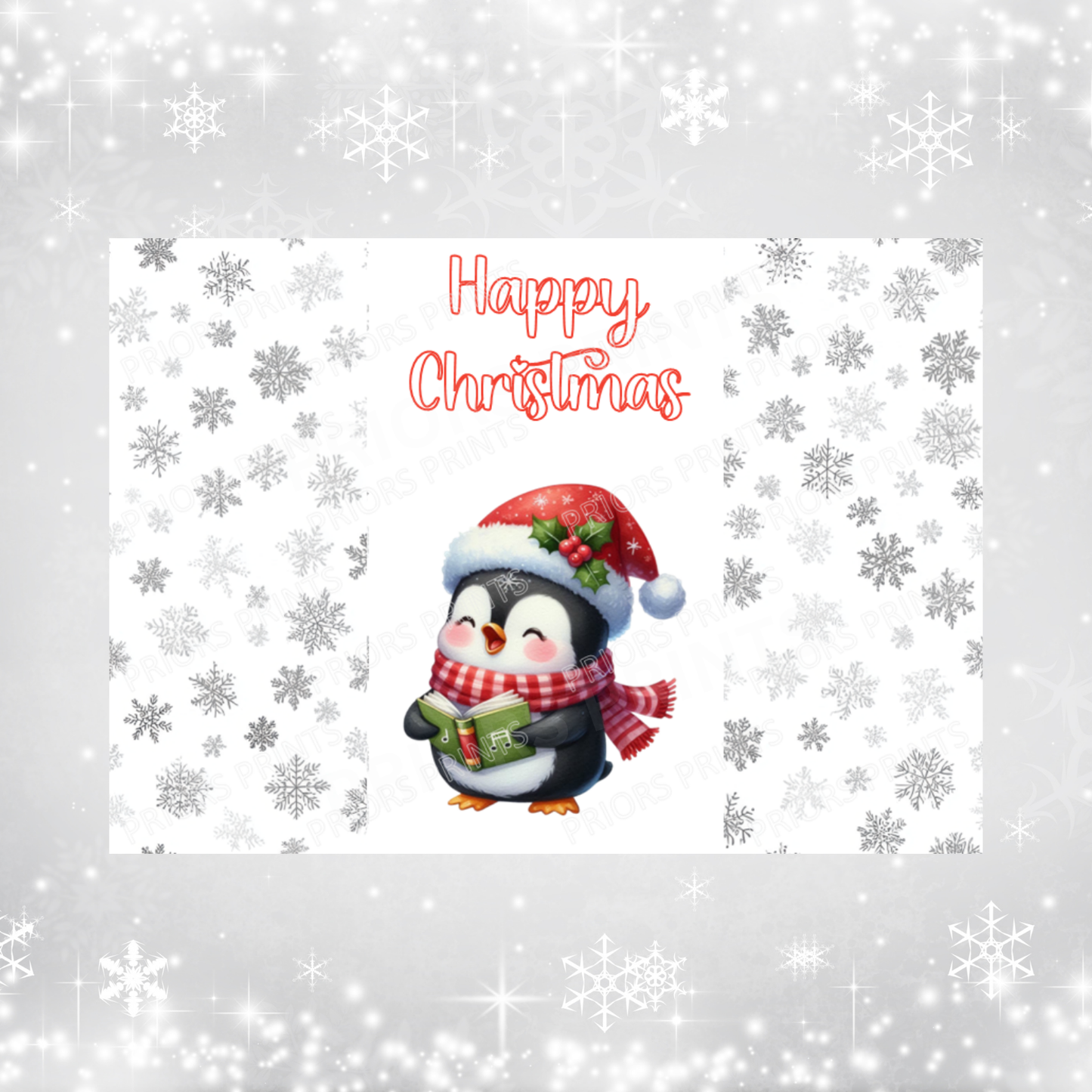 Cute Penguin Christmas Chocolate Bar Wrapper