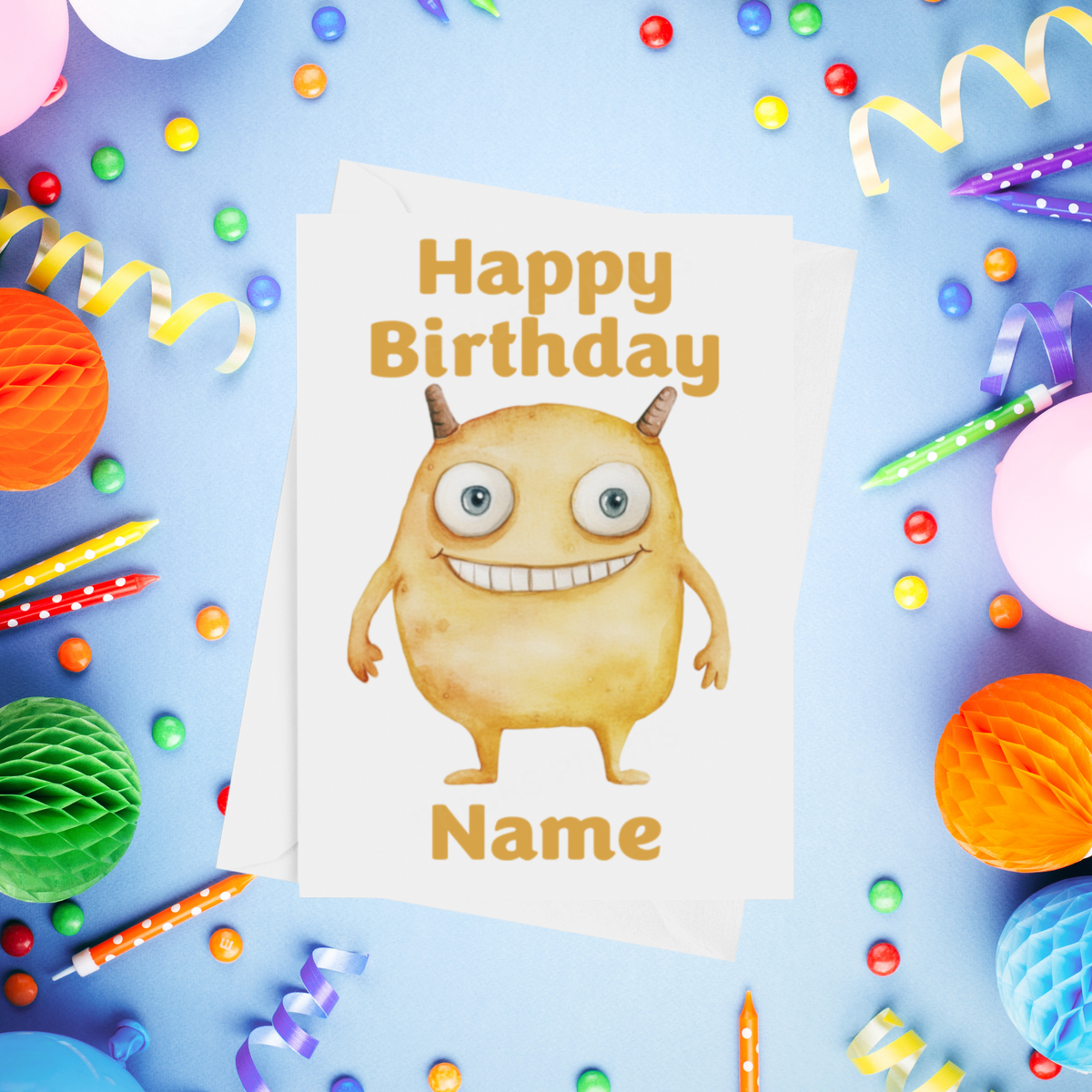 Monster Personalised Birthday Card