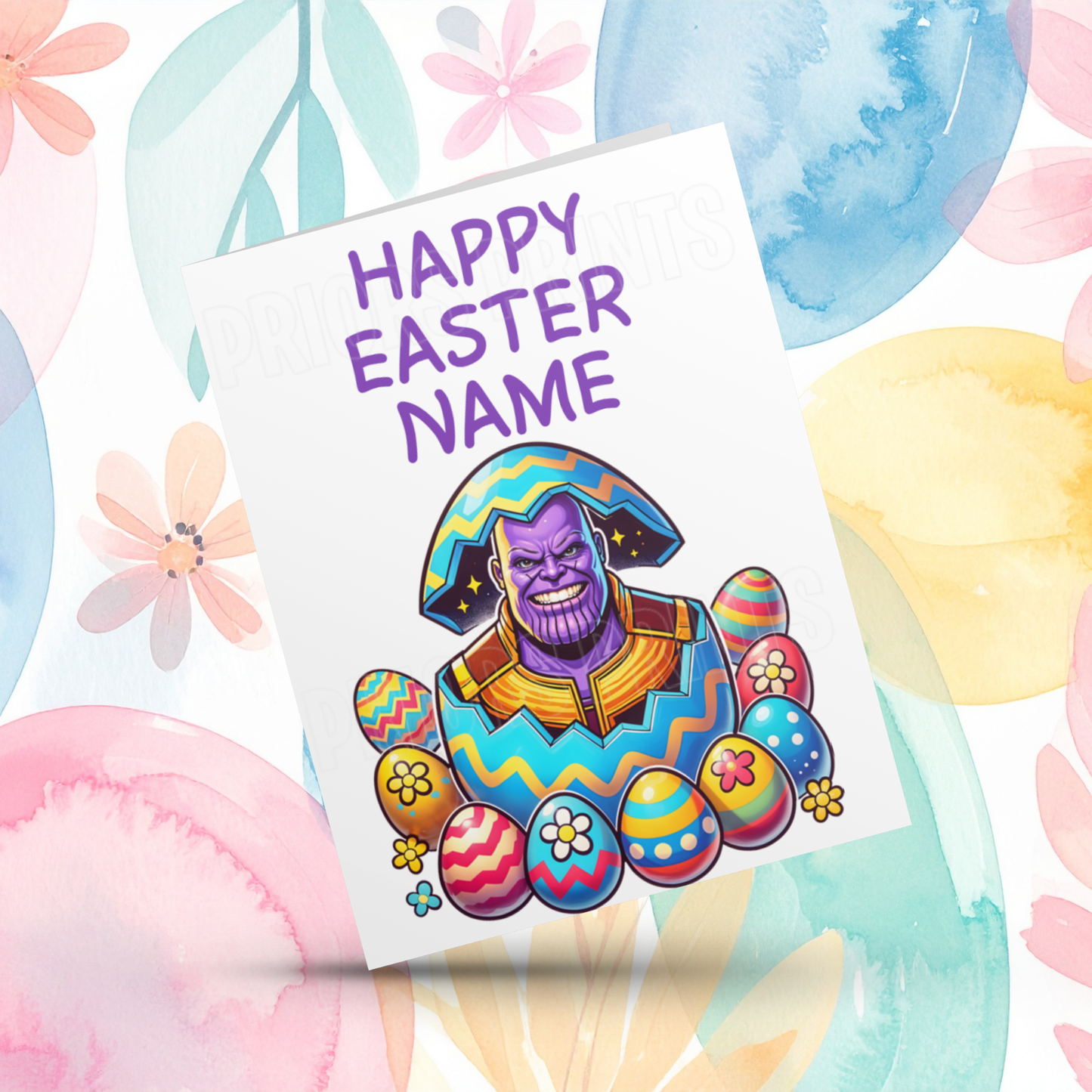 Mixed Characters in Easter Egg Personalised Easter Card- Listing 2