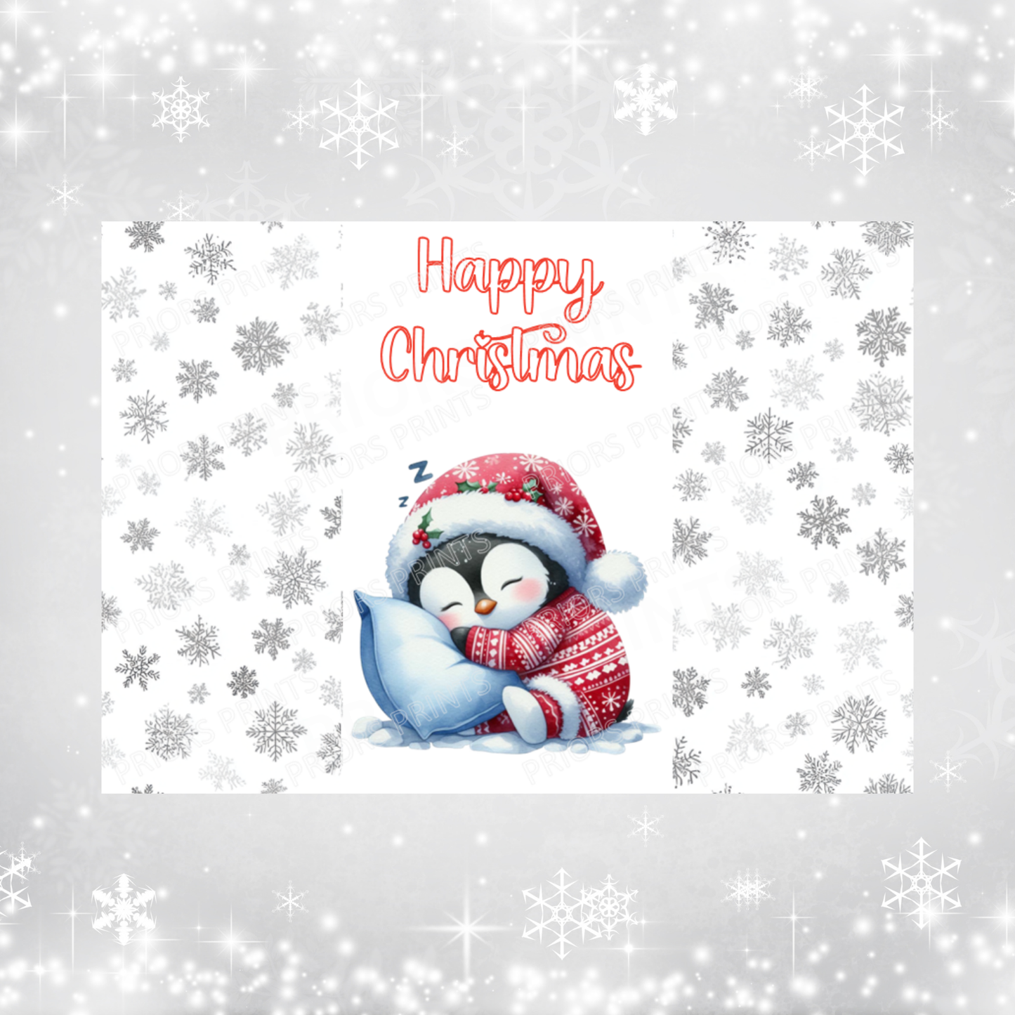 Cute Penguin Christmas Chocolate Bar Wrapper