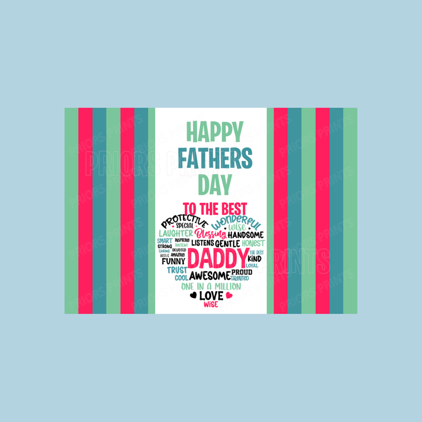 Cute Heart Happy Fathers Day Chocolate Bar Wrapper