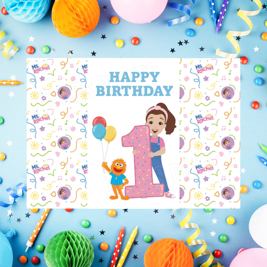 Ms Rachel Birthday Chocolate Bar Wrapper with Age 1-6 years I Miss Rachel I Mrs Rachel