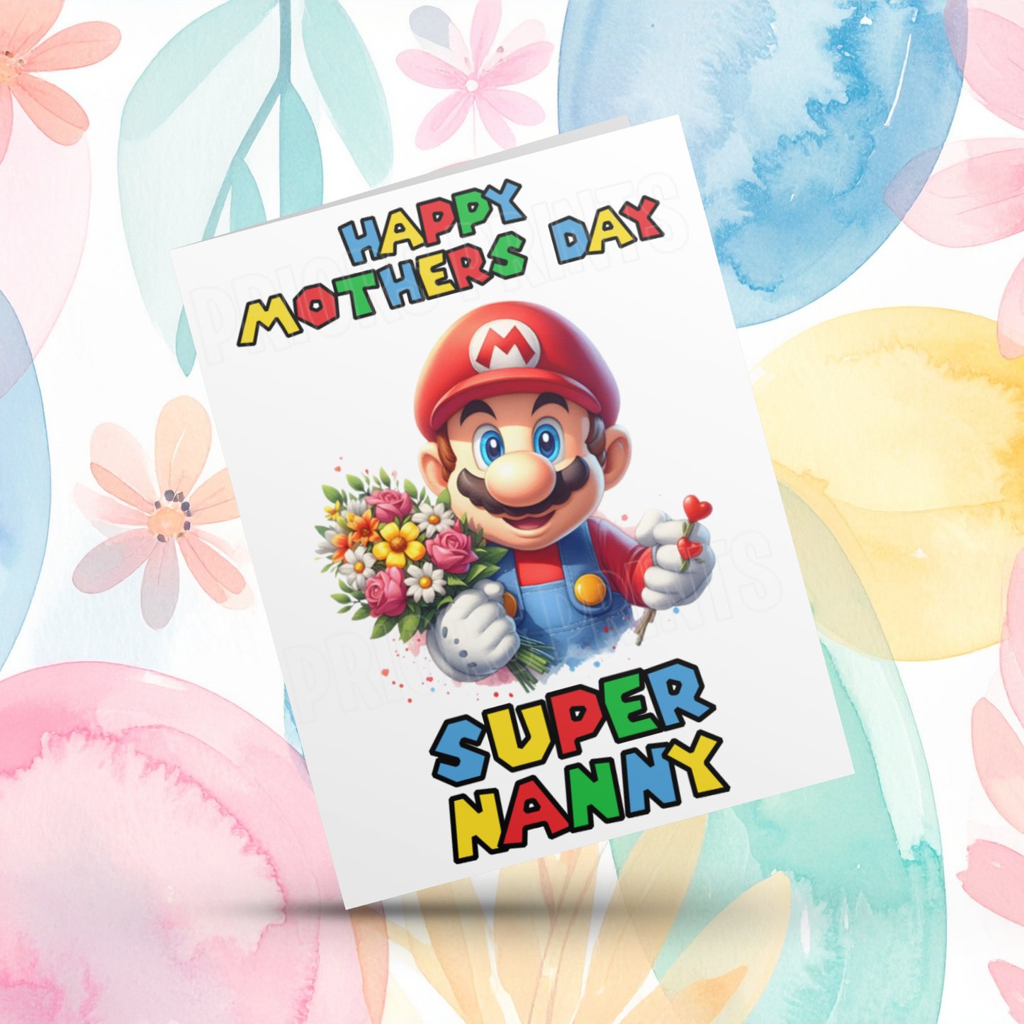 Super Mario Mothers Day Card for Female Relatives