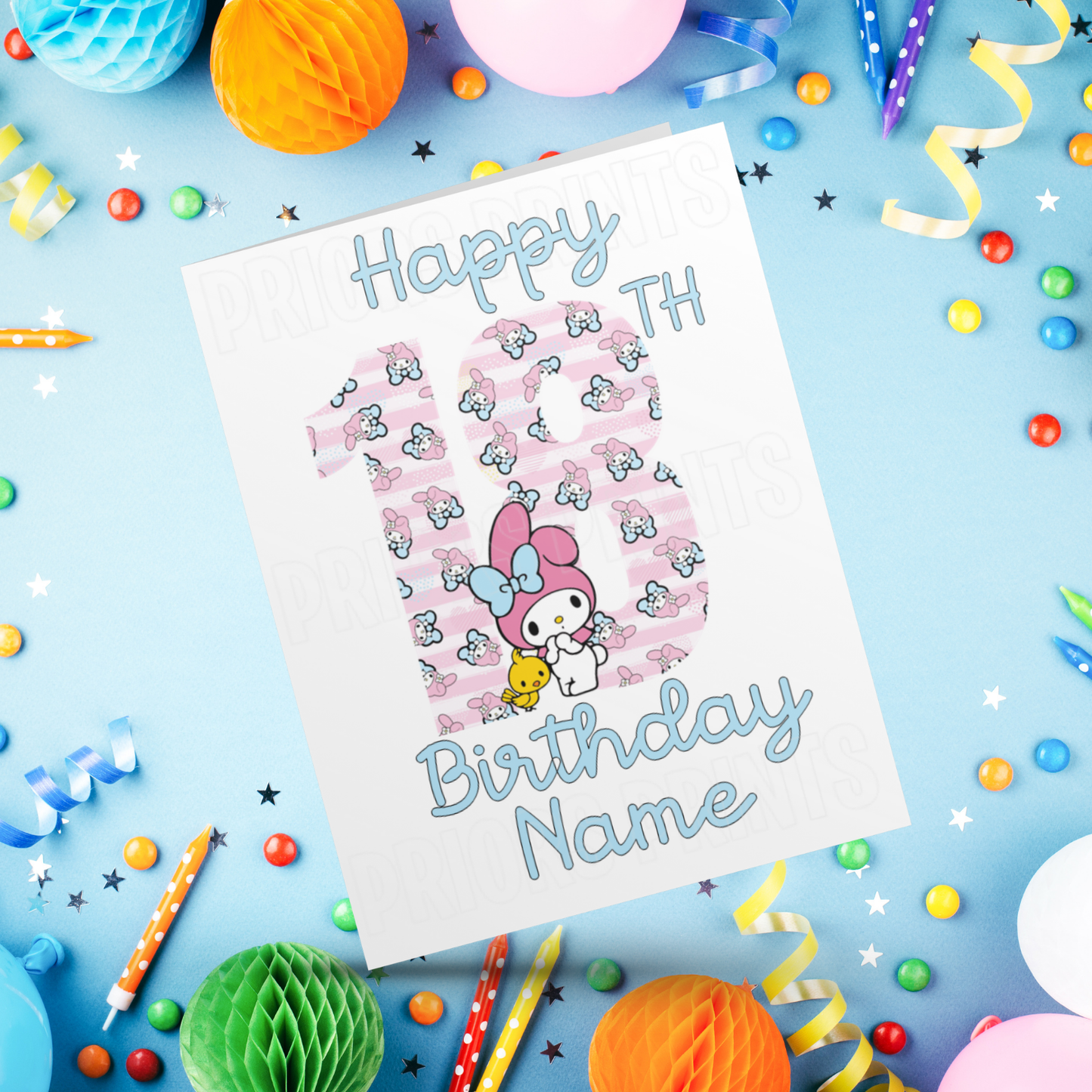 Personalised My Melody Birthday Card with Age 1-20 Years (Sanrio- Hello Kitty & Friends)