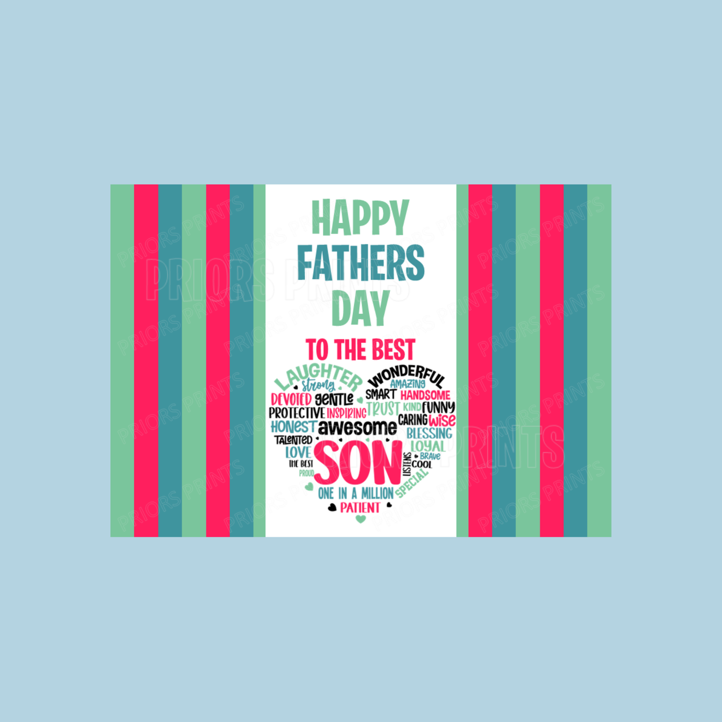 Cute Heart Happy Fathers Day Chocolate Bar Wrapper