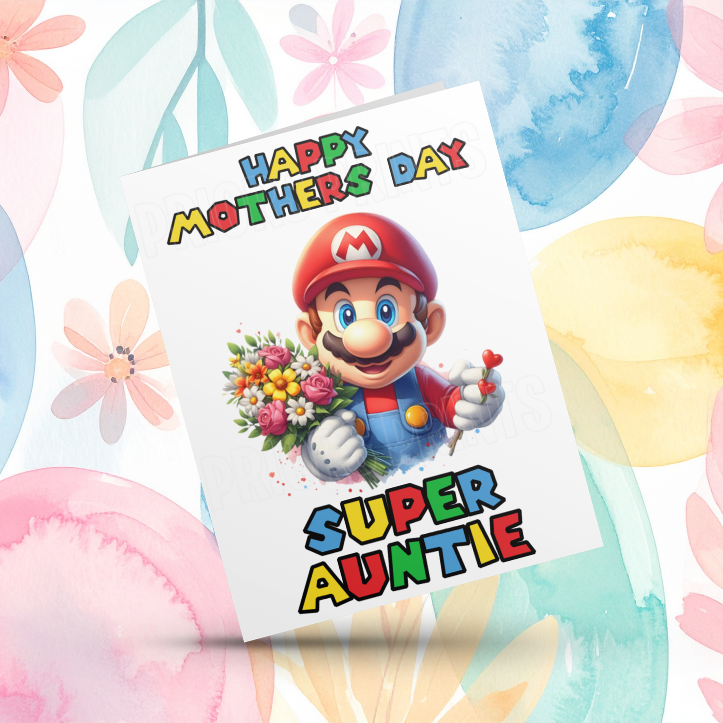 Super Mario Mothers Day Card for Female Relatives