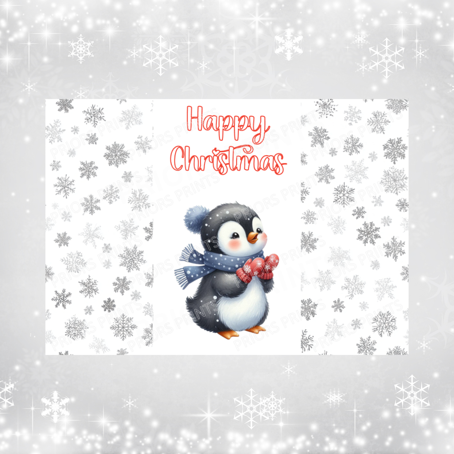 Cute Penguin Christmas Chocolate Bar Wrapper