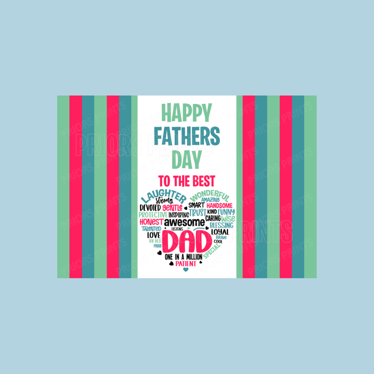 Cute Heart Happy Fathers Day Chocolate Bar Wrapper