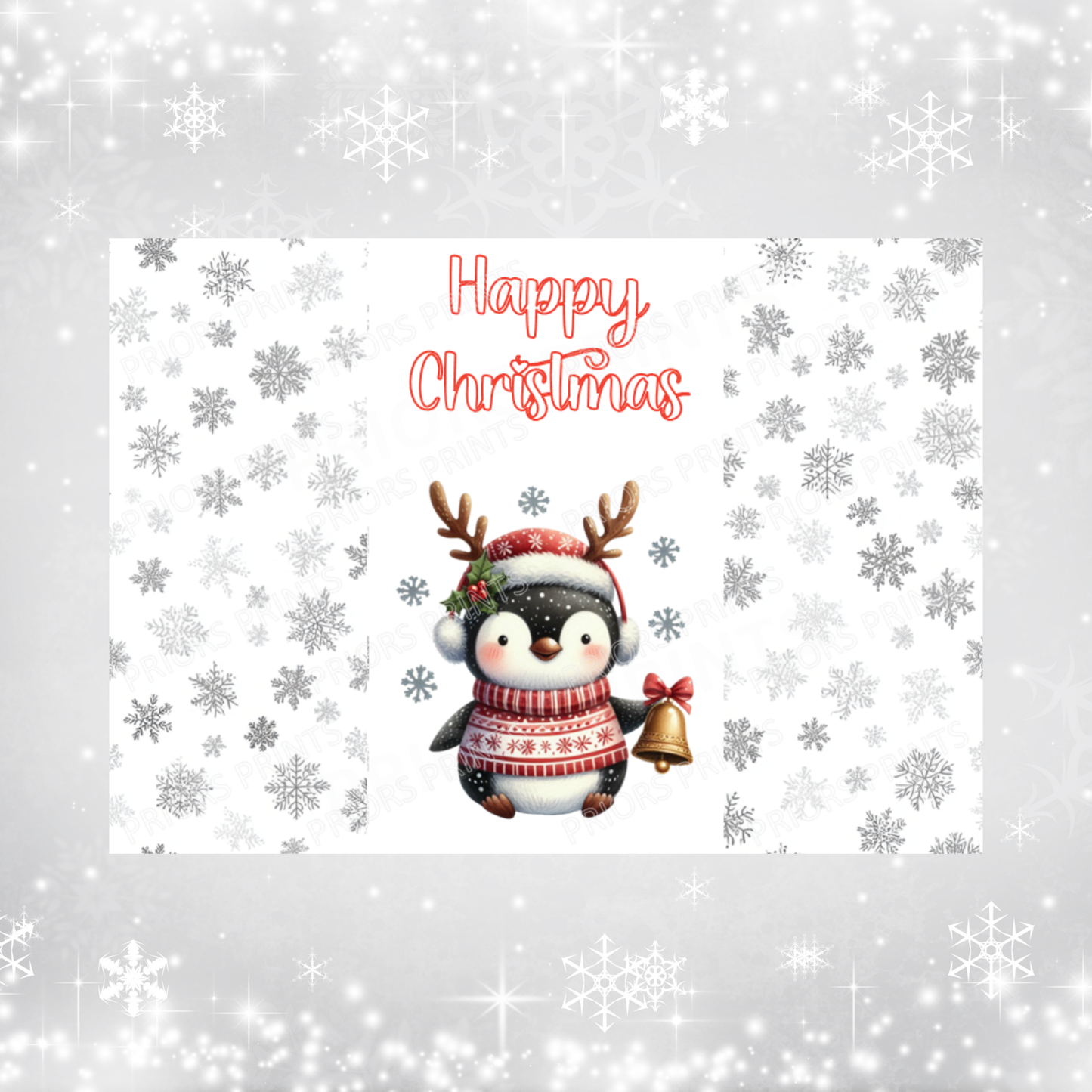 Cute Penguin Christmas Chocolate Bar Wrapper