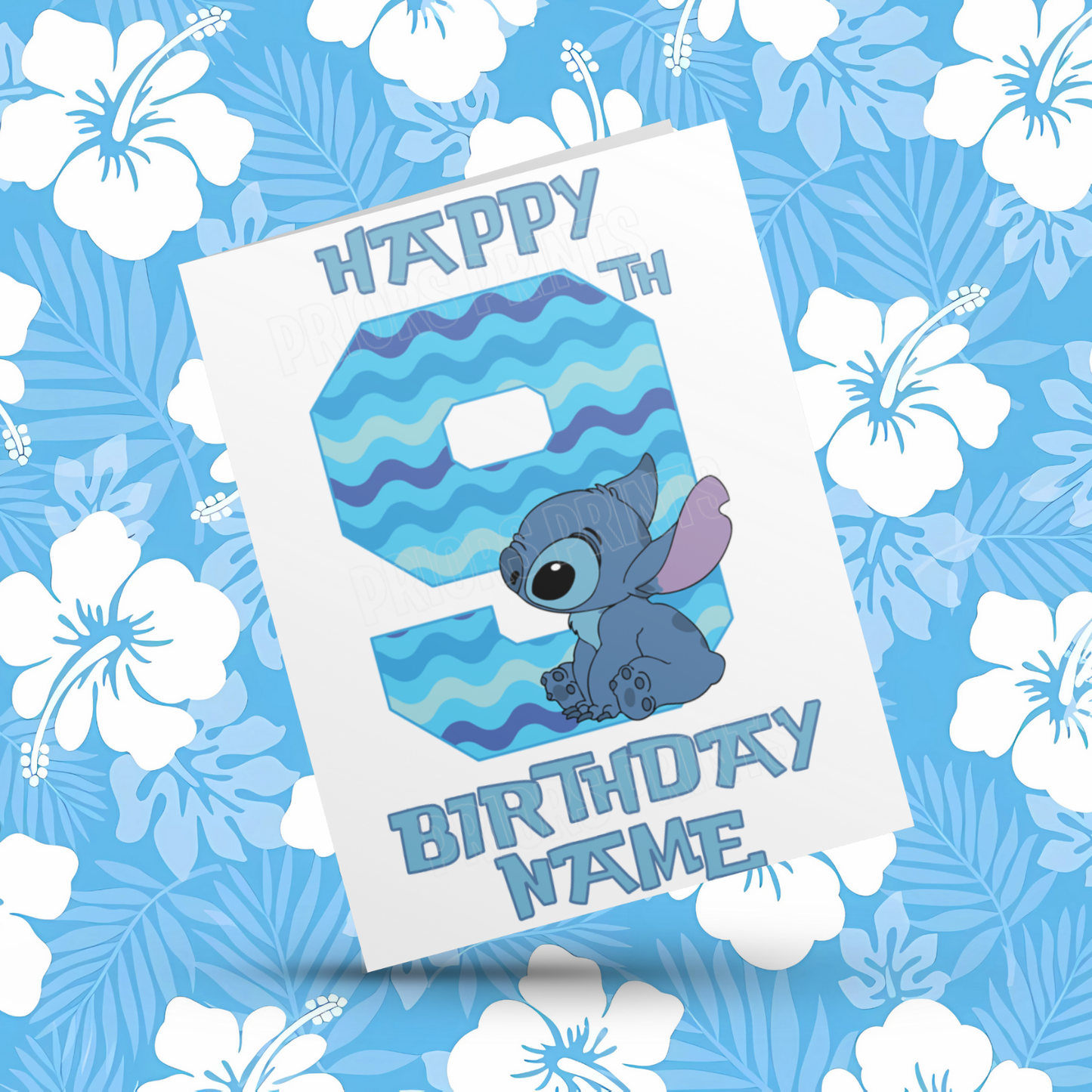 Personalised Stitch Birthday Card with Age 1-20 Years