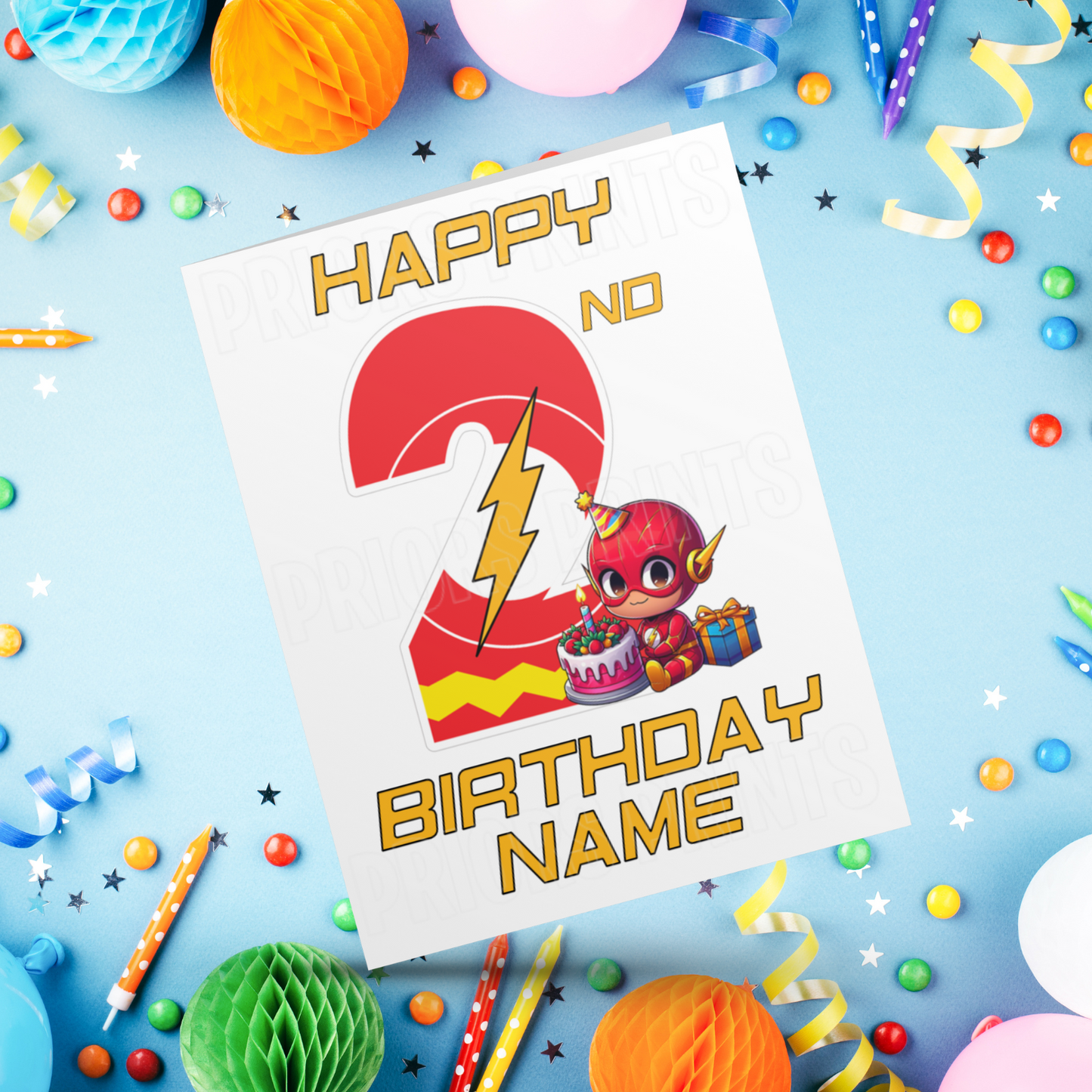Personalised The Flash Birthday Card with Age 1-20 Years (Marvel)