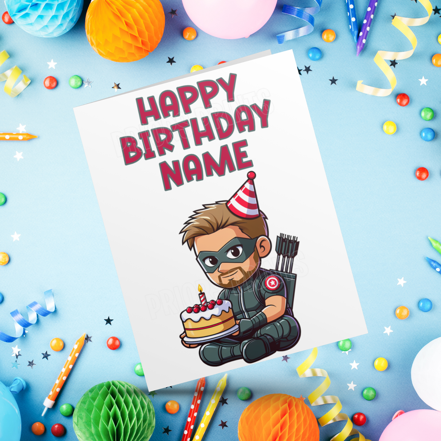 Cute Superhero Personalised Birthday Card I Marvel