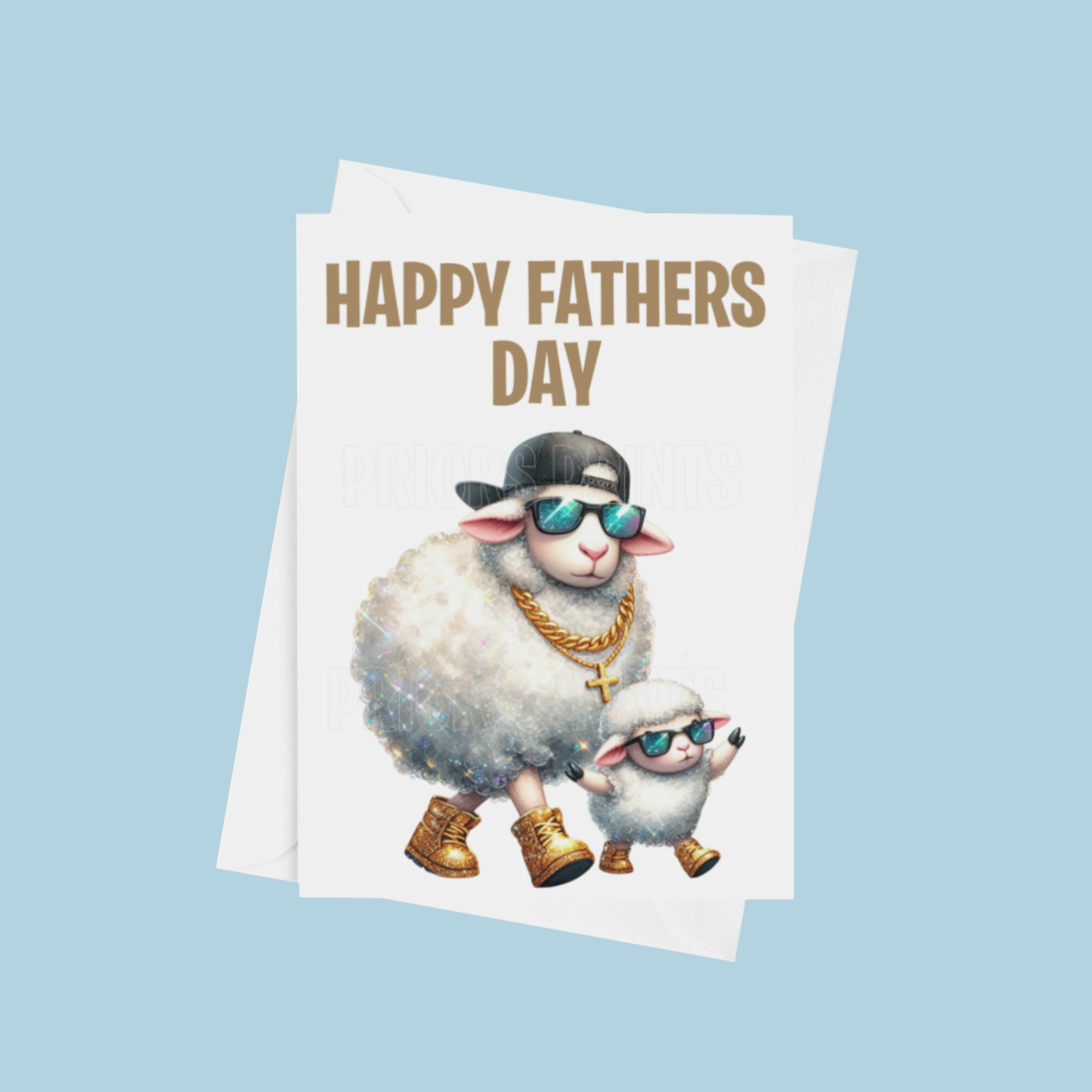 Father & Child Cool Animals Happy Fathers Day Card