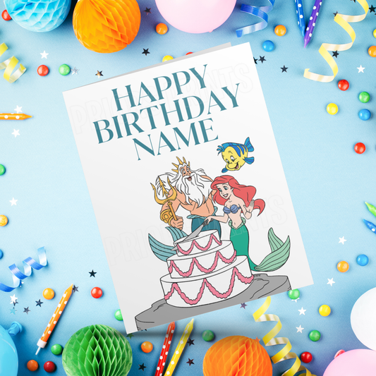 The Little Mermaid Personalised Birthday Card
