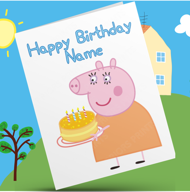 Peppa Pig Personalised Birthday Card