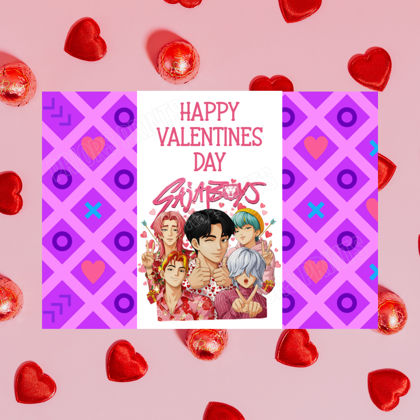 K-Pop demon Hunters Valentines Chocolate Bar Wrappers I Saja Boys I Jinu I Abs I Abby I Mystery I Romance I Baby i Huntrix