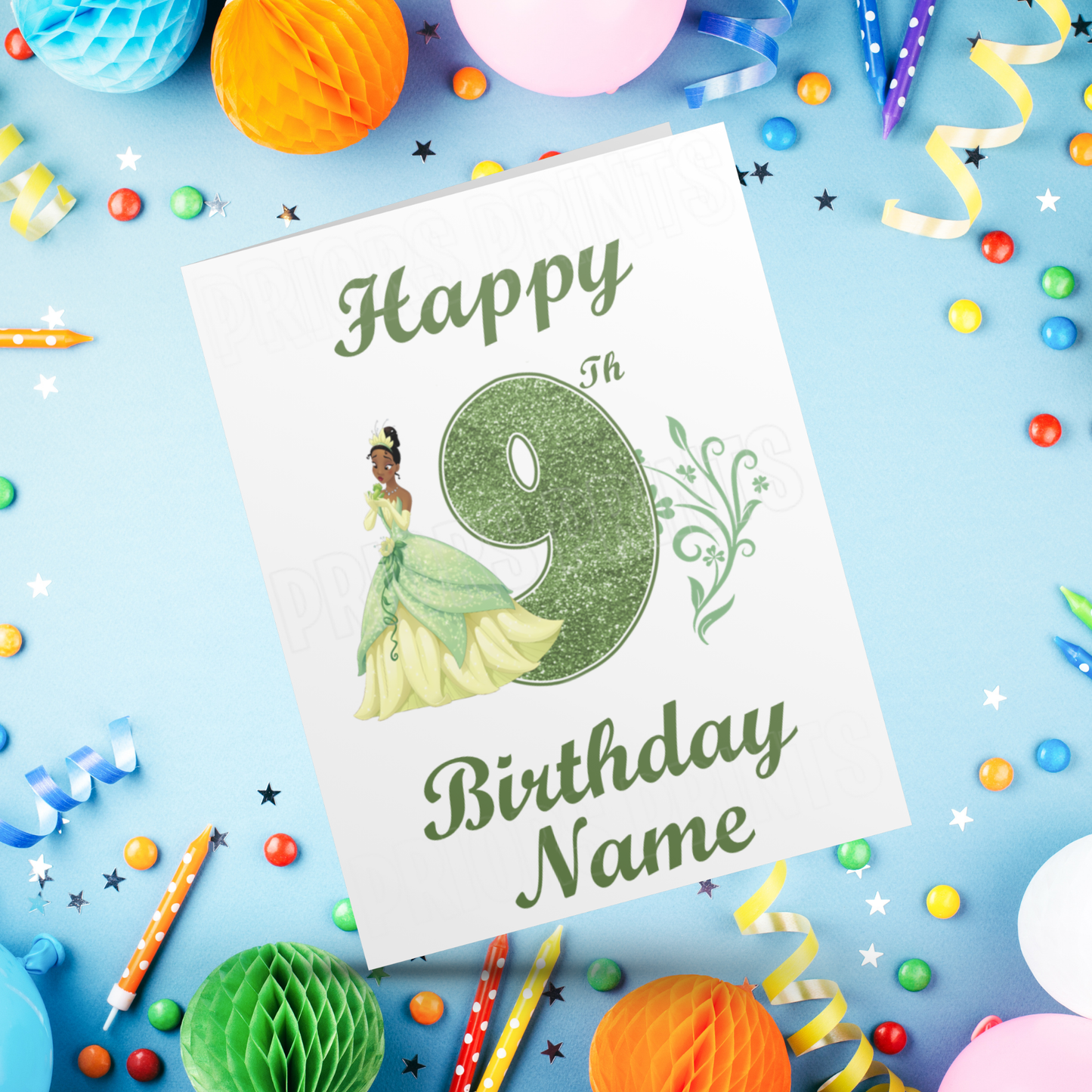 Personalised Tiana Birthday Card with age 1-9 I Disney I The Princess & The Frog I Princess