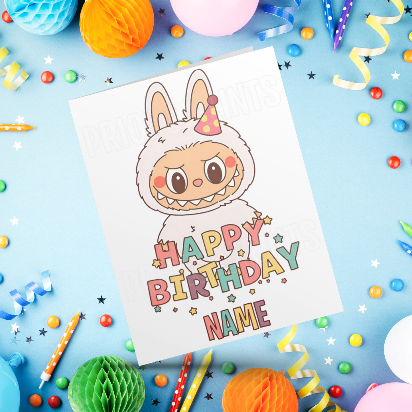 Personalised Labubu Birthday Card