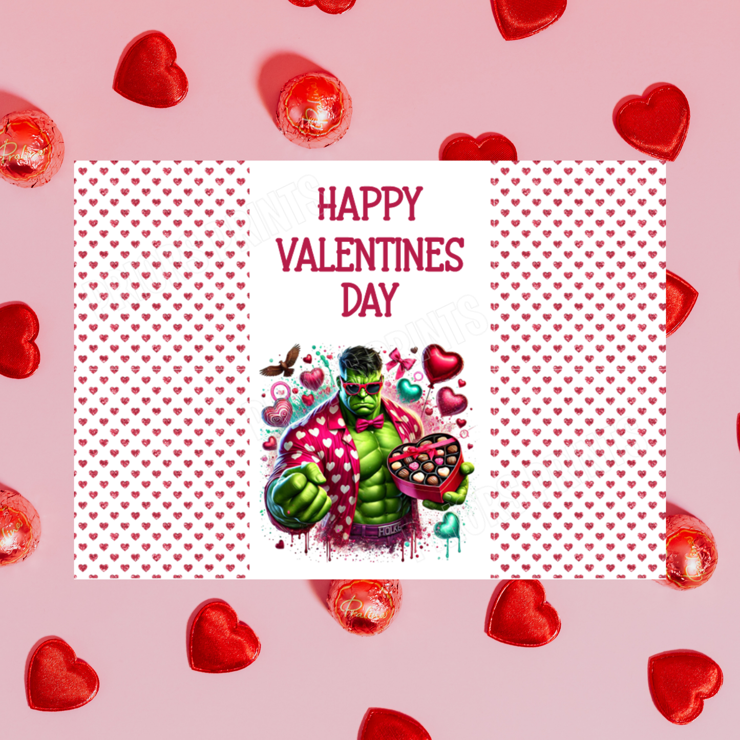 Superhero Valentines Day Chocolate Bar Wrappers Batman I Black Panther I Superman I Captain America I Hulk I Iron Man I Spiderman  Wolverine