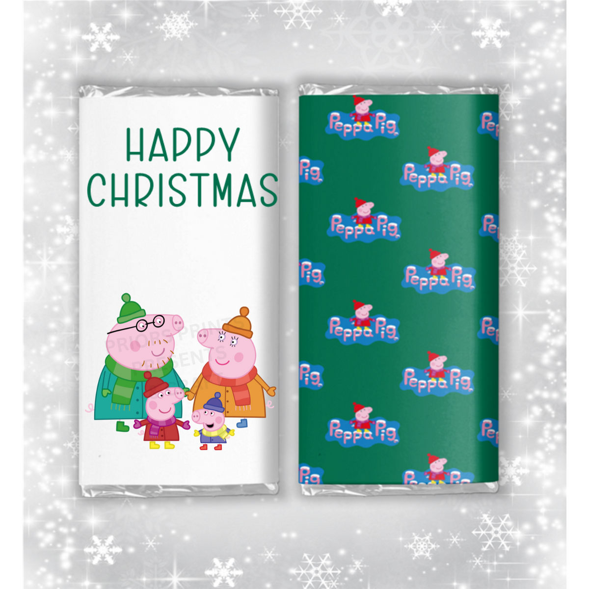 Peppa Pig Christmas Chocolate Bar Wrapper
