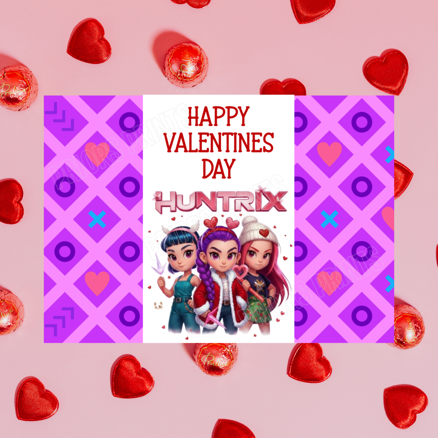 K-Pop demon Hunters Valentines Chocolate Bar Wrapper I K Pop demon Hunters I Rumi I Zoey I Mira I Huntrix I Saja Boys I Jinu I Romance