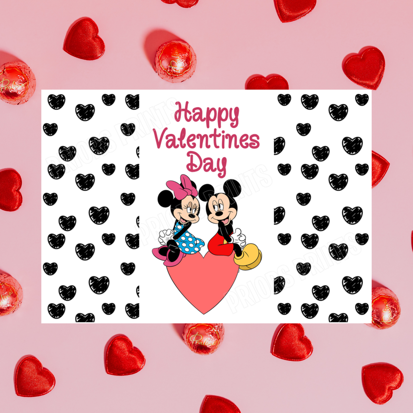 Mickey & Minnie Mouse Valentines Day Chocolate Bar Wrappers