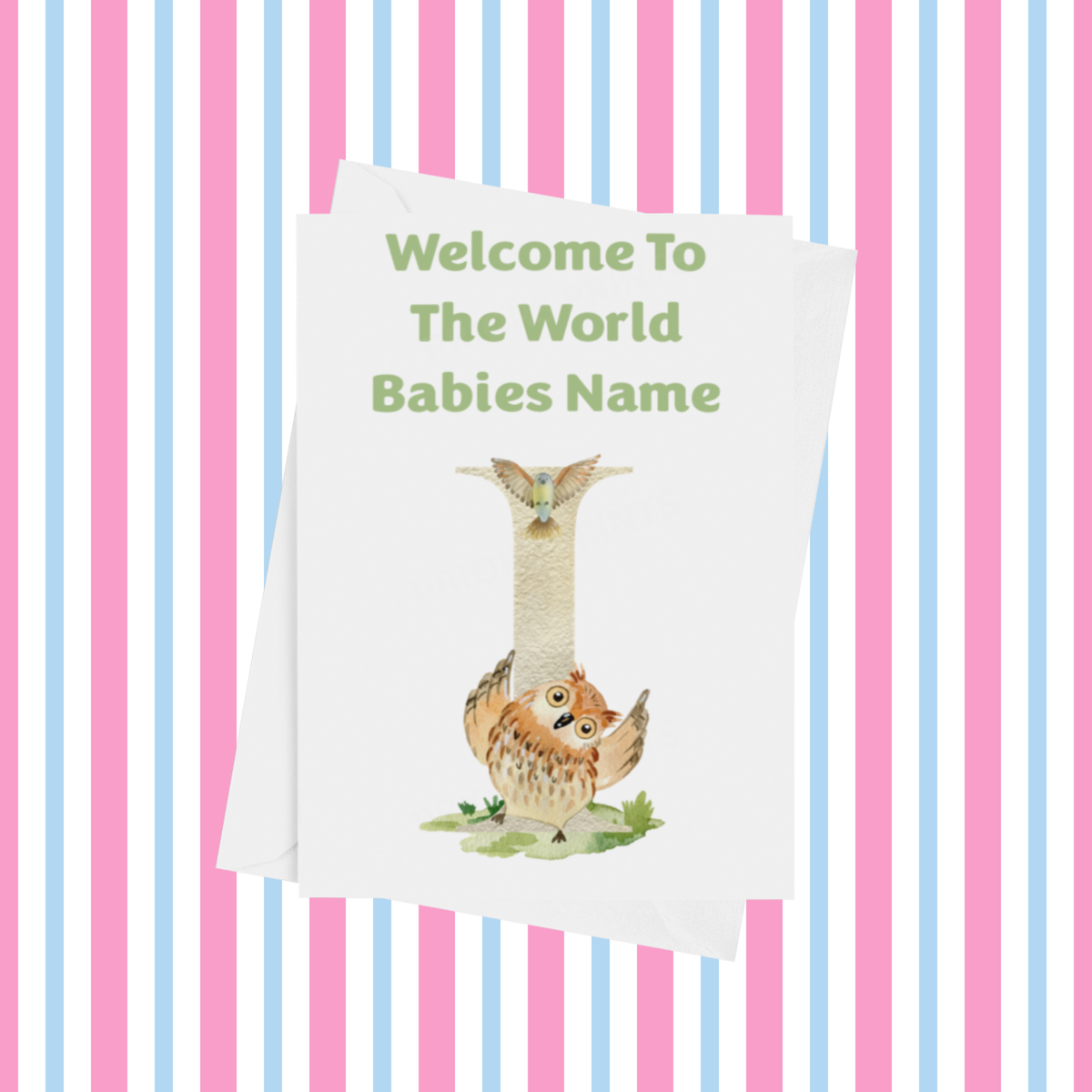 Welcome To The World Music Animals Personalised Card for New Baby