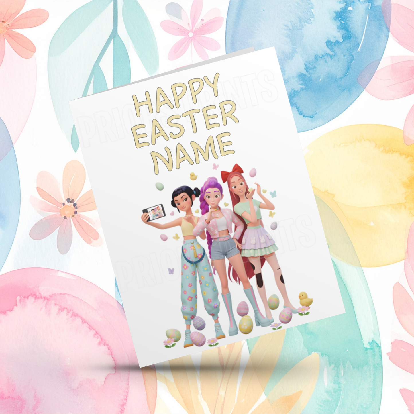 K Pop Personalised Easter Card