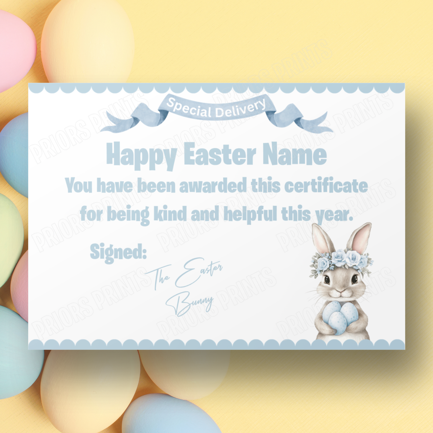 Easter Bunny A4 Certificate