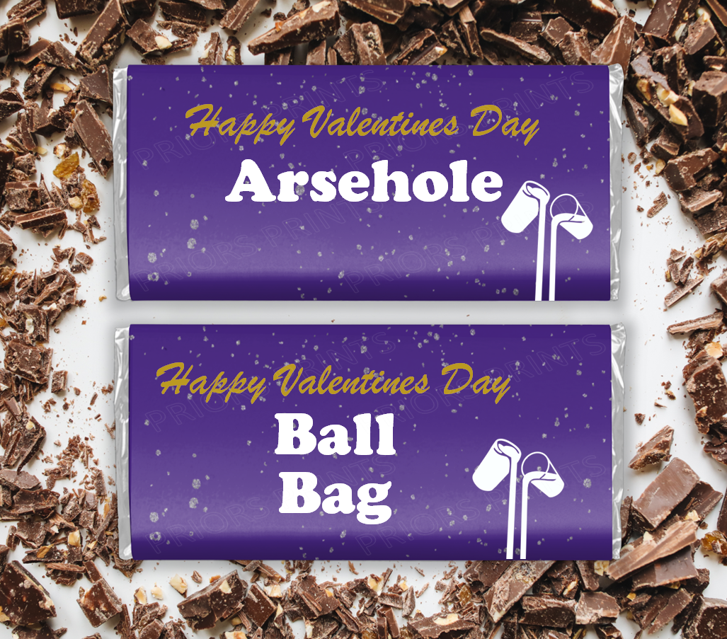 Valentines Dairy Milk Inspired Offensive Chocolate Bar Wrappers