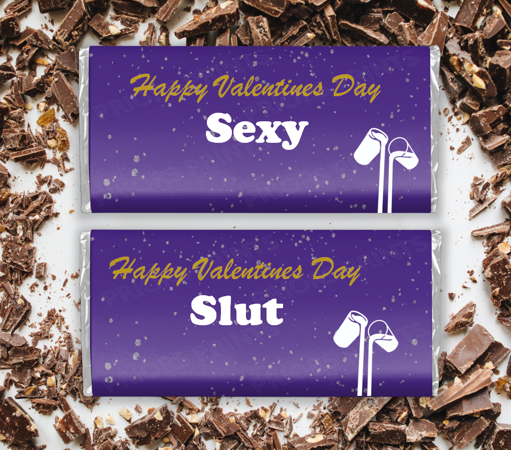 Valentines Dairy Milk Inspired Offensive Chocolate Bar Wrappers