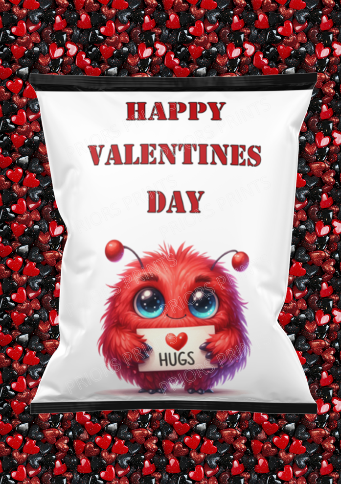 Cute Monsters Valentines Treat Packets (Medium Sized)