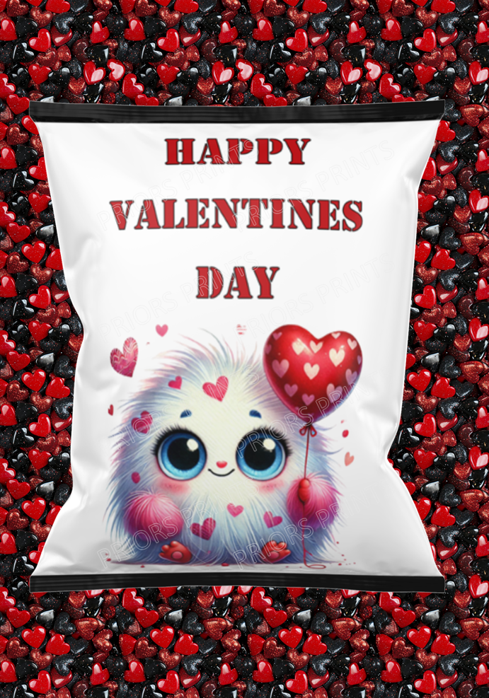 Cute Monsters Valentines Treat Packets (Medium Sized)