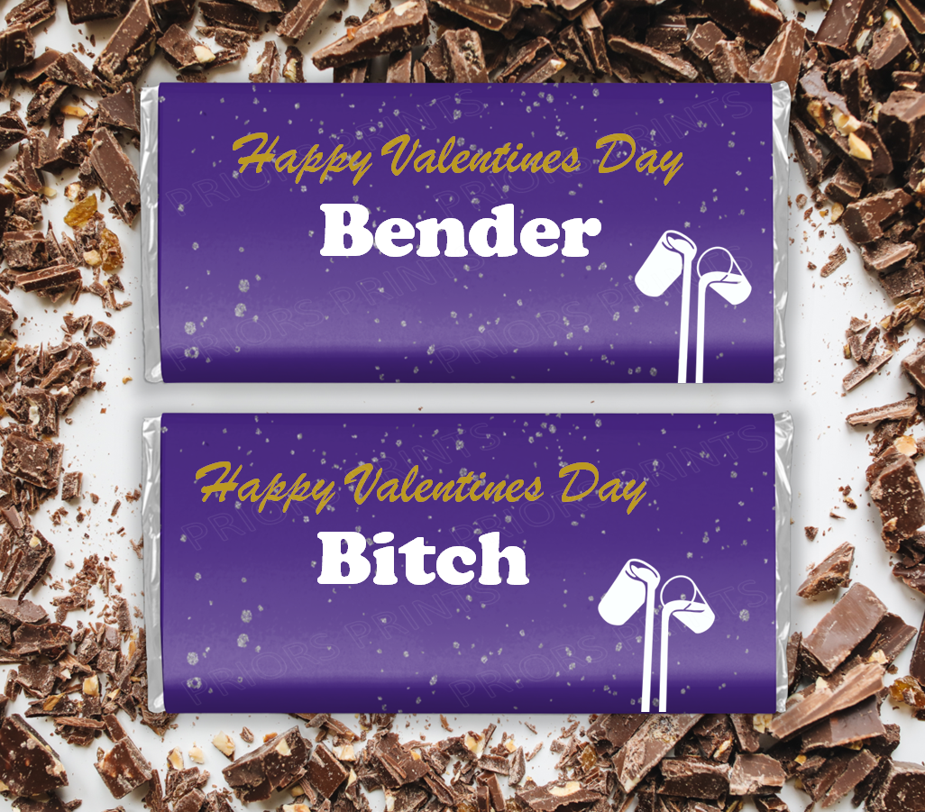 Valentines Dairy Milk Inspired Offensive Chocolate Bar Wrappers