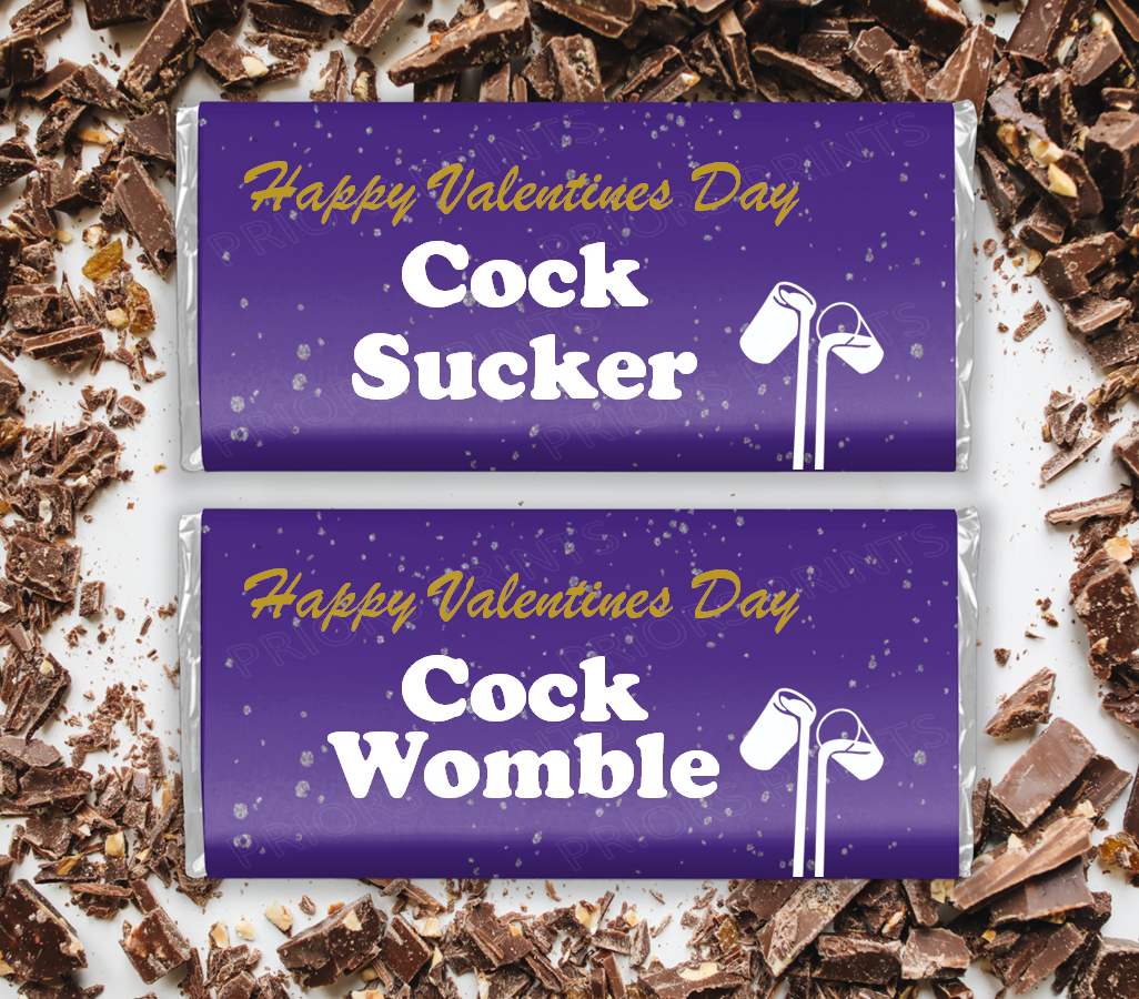 Valentines Dairy Milk Inspired Offensive Chocolate Bar Wrappers