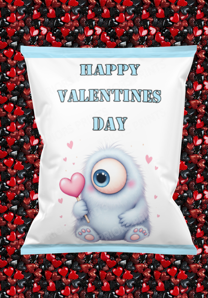 Cute Monsters Valentines Treat Packets (Medium Sized)